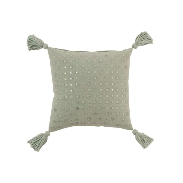 CUSHION TASSEL SQUARE COTTON MINT