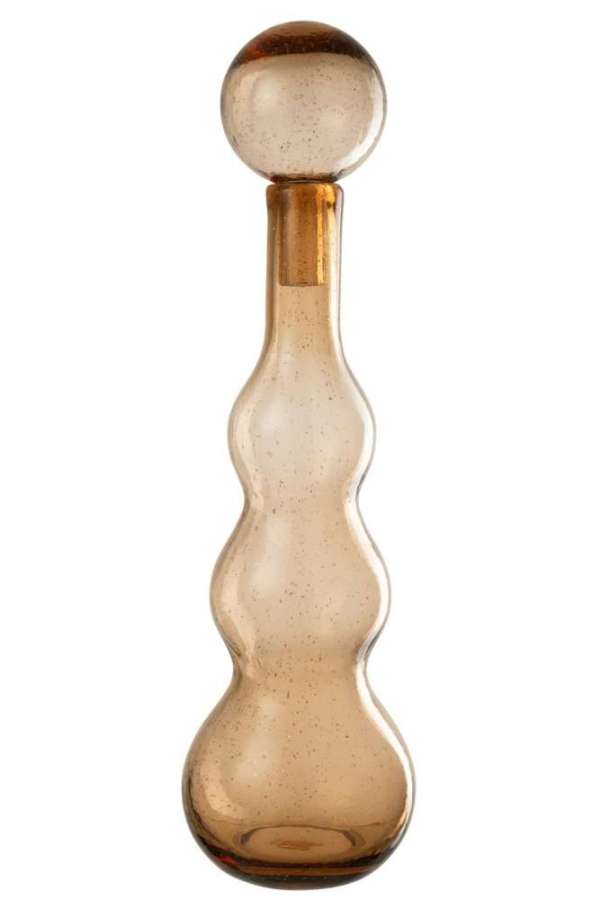 BOTTLE + STOP CAROL GLASS CARAMEL LARGE