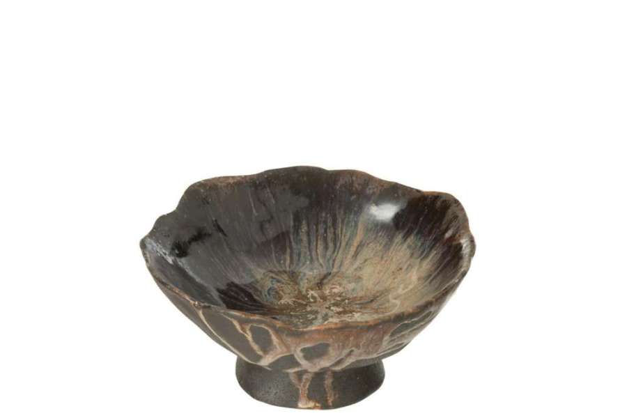 TRAY DECORATIVE NAGA CERAMIC BROWN/BLACK SMALL