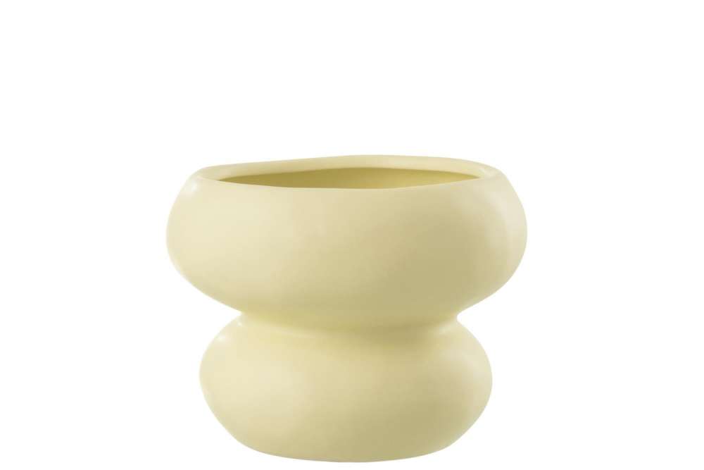 FLOWERPOT CIRCLE PORCELAIN LIGHT YELLOW