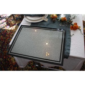 Speilfat/Spisebrikke Sort/Sølv Stor 30X40