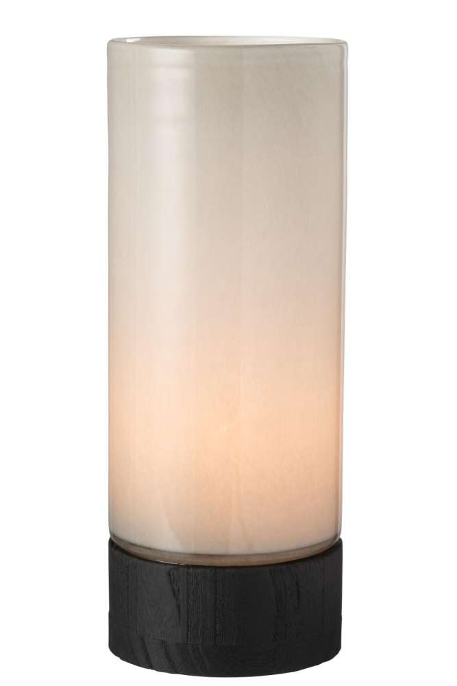 CANDLEHOLDER/VASE RAY GLASS/WILLOW WOOD GREY/BLACK EXTRA LARGE