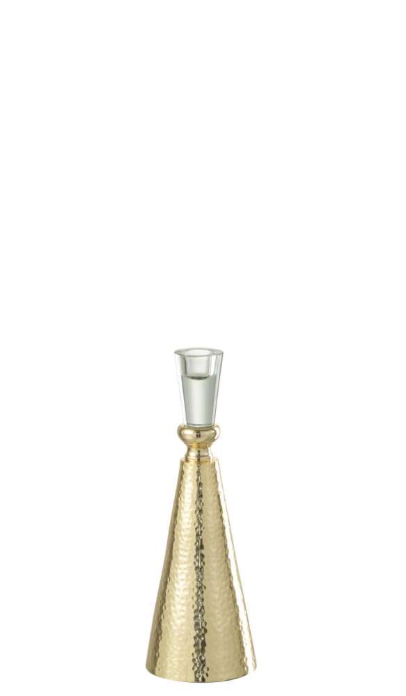 CANDLEHOLDER TAPE ALUMINIUM/GLASS GOLD/TRANSPARENT MEDIUM