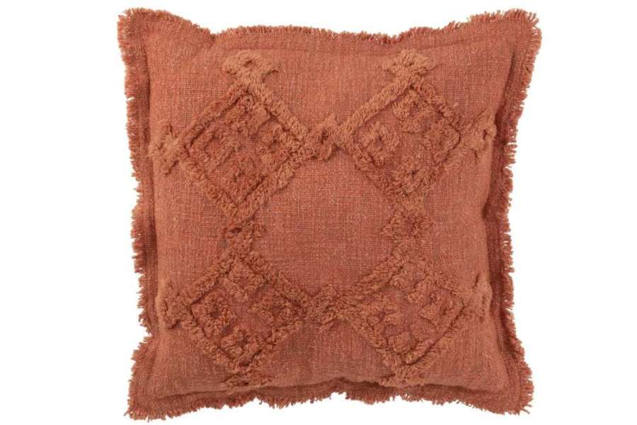 CUSHION FRINGES COTTON TERRACOTTA