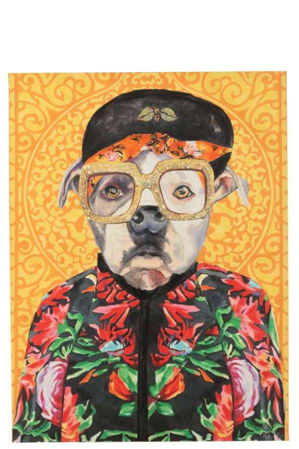 WALL DECO DOG POPART CANVAS MIX LARGE