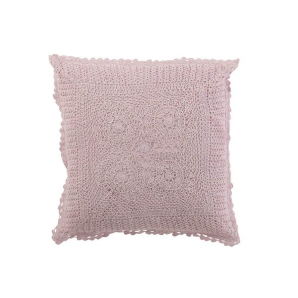 CUSHION SQUARE LACE COTTON VIOLET