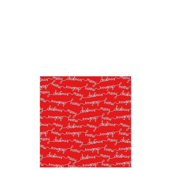 PACK 20 NAPKINS MERRY CHRISTMAS PAPER RED/WHITE LARGE