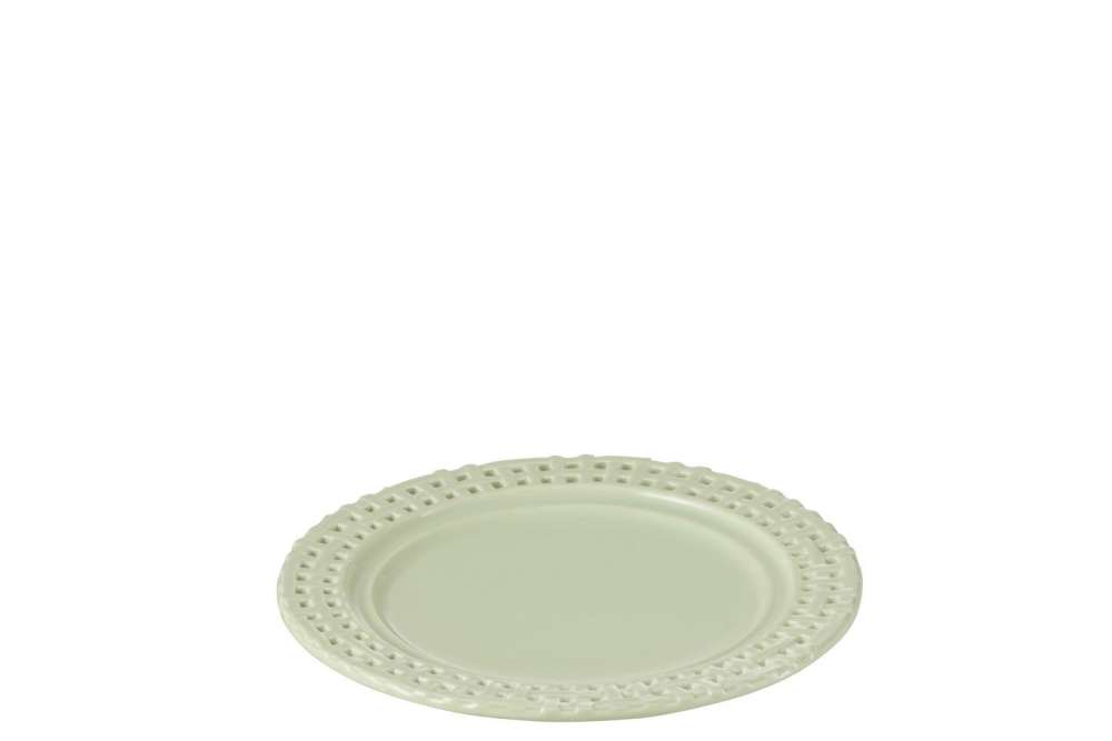 PLATE ROUND CERAMIC GREEN
