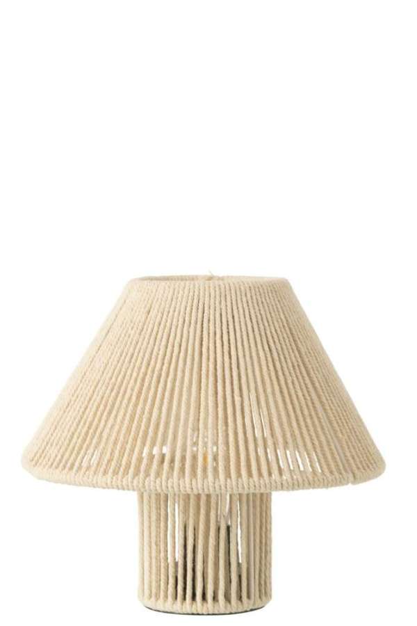 TABLE LAMP LED METAL/COTTON NATURAL