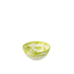 BOWL GRANADA HIGH CERAMIC WHITE/GREEN SMALL