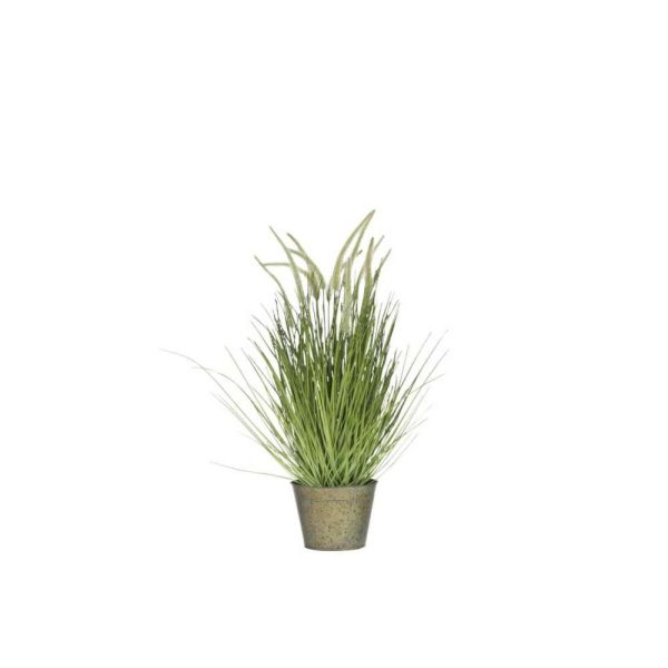 GRASSES+TAILS IN POT METAL GREEN PLASTIC GREEN MEDIUM