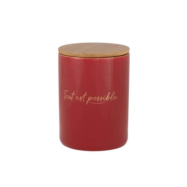STORAGE JAR PORCELAIN TOUT EST POSSIBLE RED/GOLD