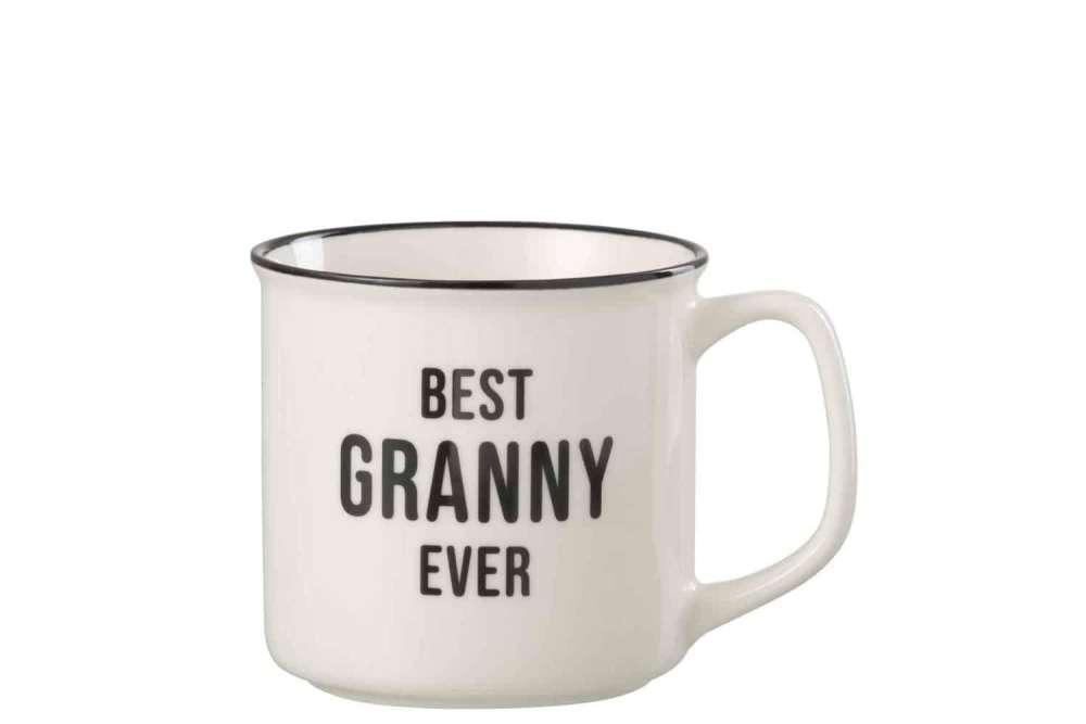 MUG MESSAGE BEST GRANNY PORCELAIN WHITE / BLACK