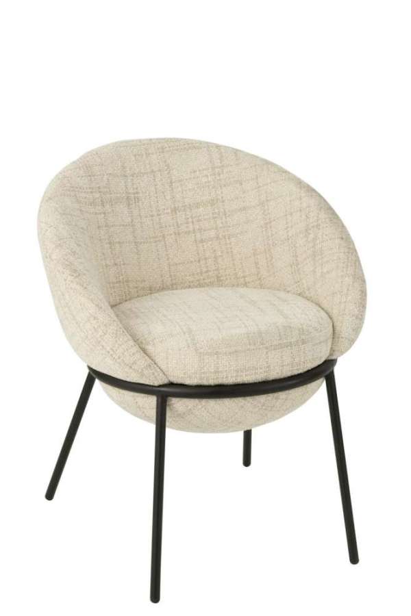 DINING CHAIR IRON BEIGE/BLACK