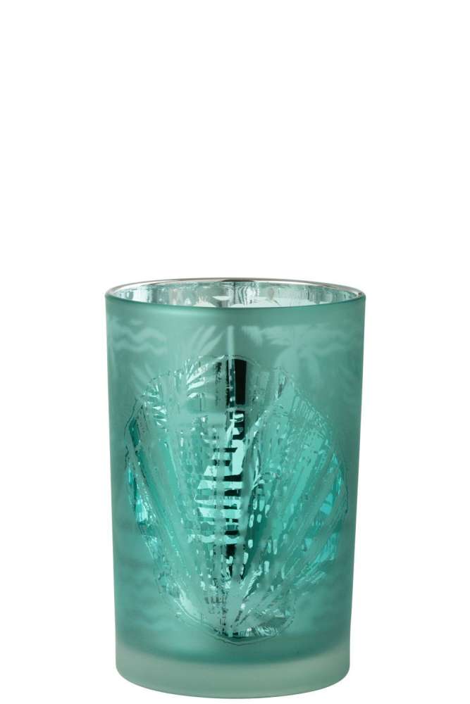 HURRICANE SHELLS GLASS BLUE/SILVER LARGE