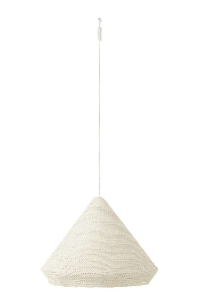 HANGING LAMP CONE RAFFIA WHITE SMALL
