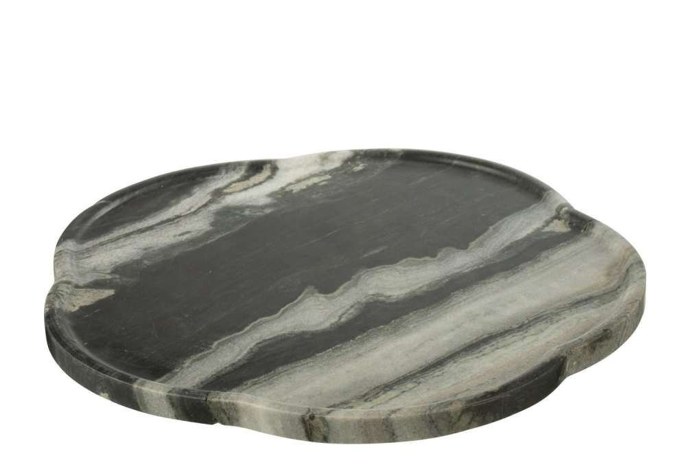 SERVING BOARD TURNING MARBLE BLACK/LIGHT GREY