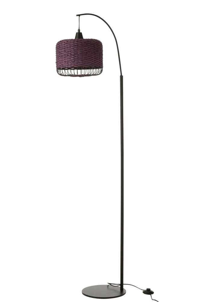 FLOOR LAMP LANTERN METAL PURPLE