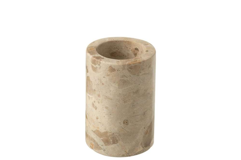 TOOTH BRUSH HOLDER CYLINDER MARBLE BEIGE
