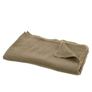 PLAID REGULAR COTTON/LINEN OLIVE GREEN