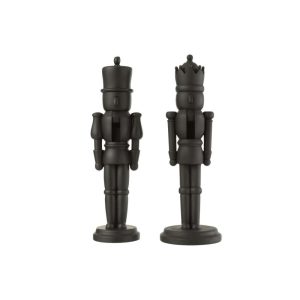 NUTCRACKER RESIN MATT BLACK LARGE ASSORTMENT OF 2