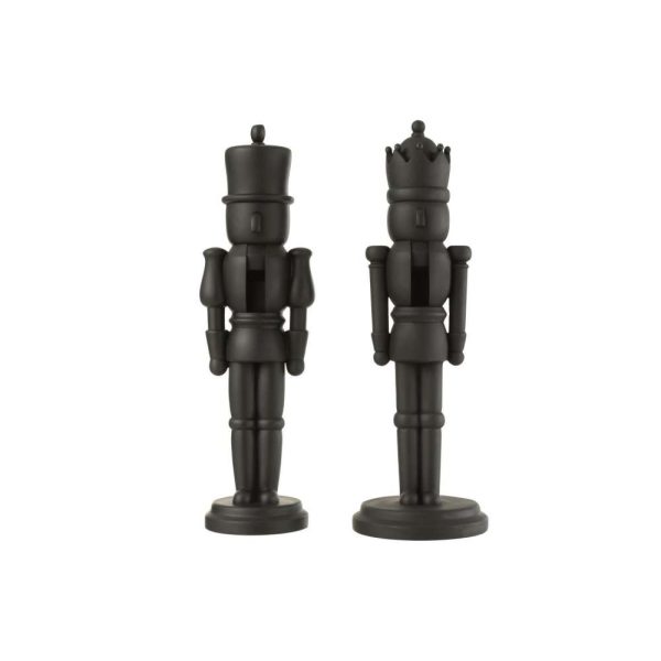 NUTCRACKER RESIN MATT BLACK LARGE ASSORTMENT OF 2