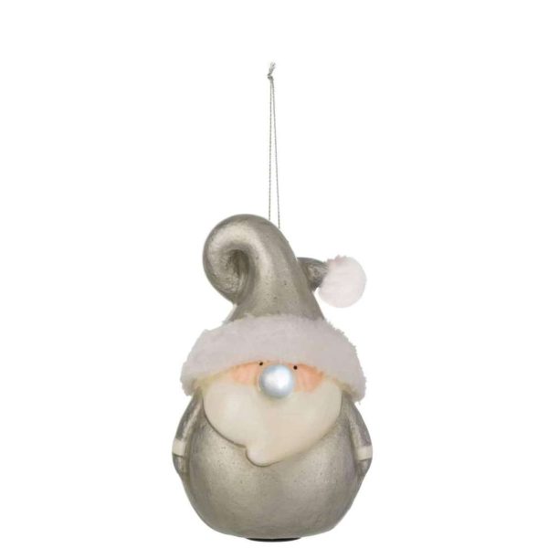 HANGER SANTA SPARKLING NOSE POLY SILVER LARGE