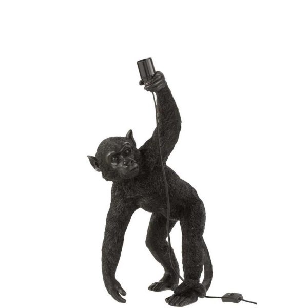 LAMP MONKEY BOWING POLY BLACK