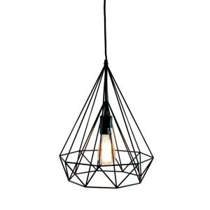 Lampe Tak Diamant Metall Sort 30X42Cm