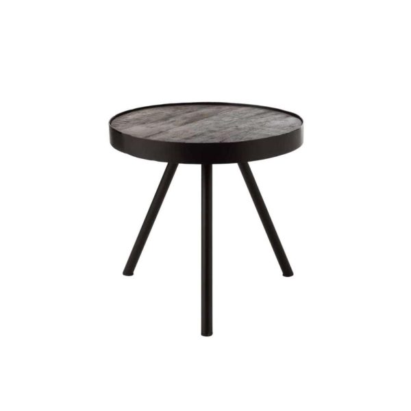 SIDE TABLE FIEN MANGO WOOD IRON DARK BROWN BLACK