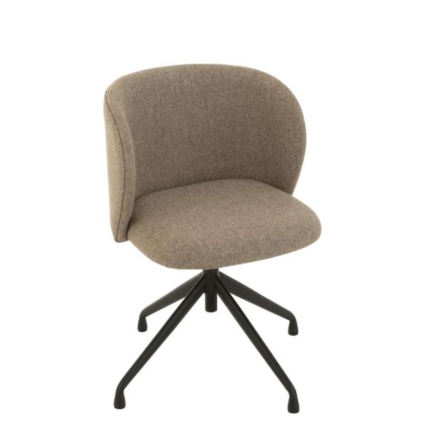 CHAIR TURN/UP/DOWN LINEN DARK BROWN/BEIGE