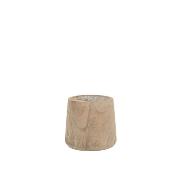 FLOWERPOT PAULOWNIA WOOD+PLASTIC WHITE WASH MEDIUM