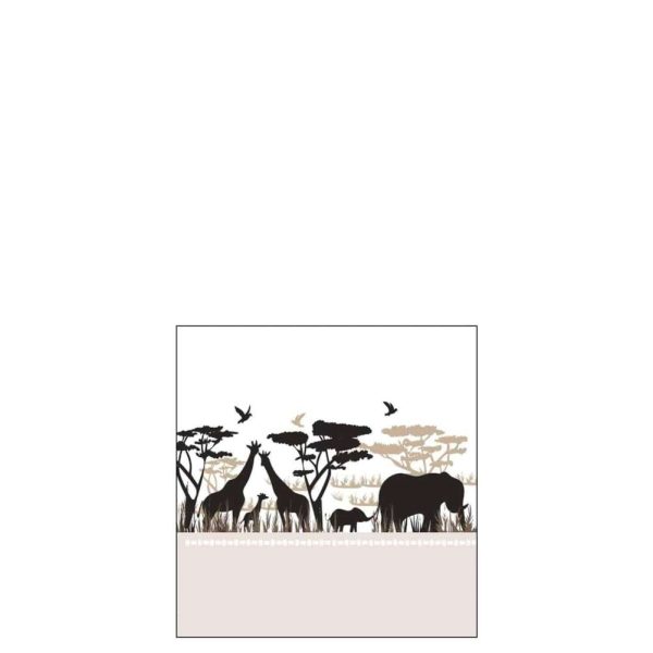 PACK 20 NAPKINS SAFARI PAPER BEIGE SMALL