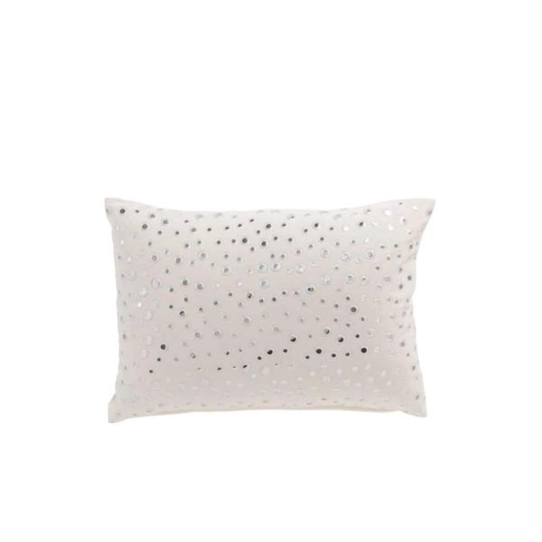 CUSHION RECTANGULAR MIRROR DROPS VELVET WHITE