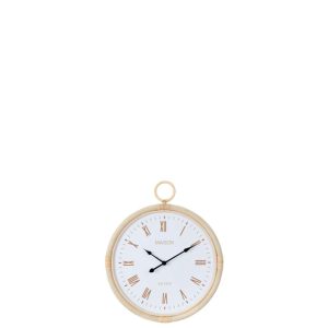 WALL CLOCK KYR RATTAN/MDF NATURAL/WHITE SMALL