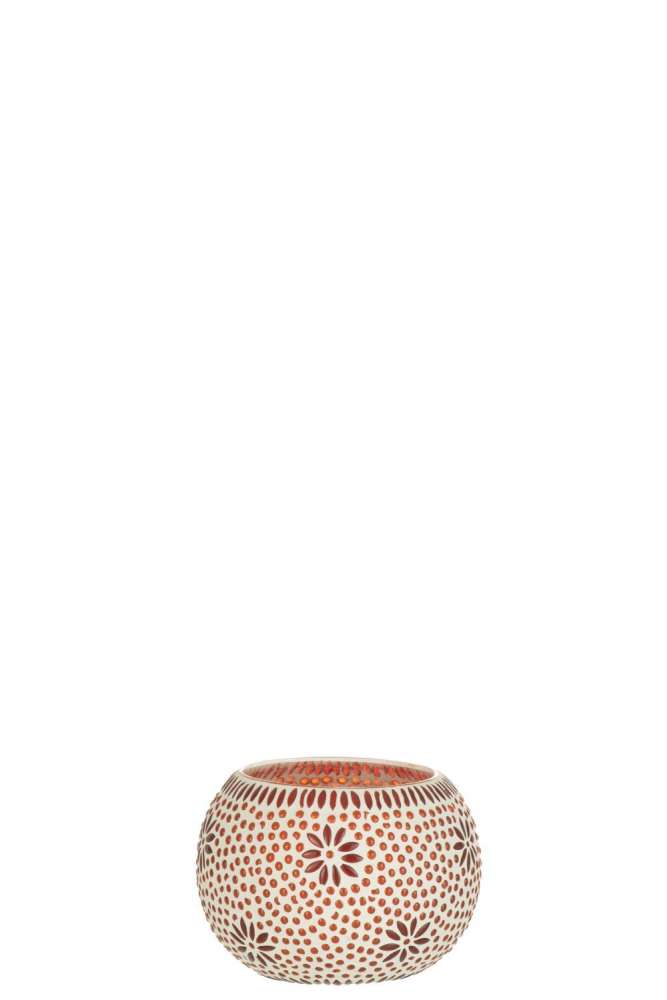 CANDLE HOLDER BRAM GLASS ORANGE LARGE