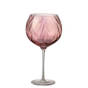 WINE GLASS IRREGULAR GLASS PINK