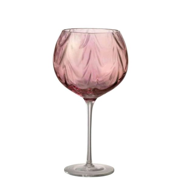 WINE GLASS IRREGULAR GLASS PINK