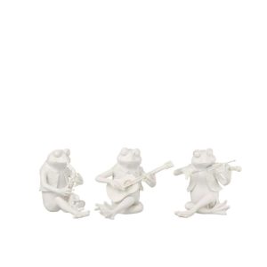 FROG MUSIC SITTING POLY WHITE SMALL ASSORTMENT OF 3