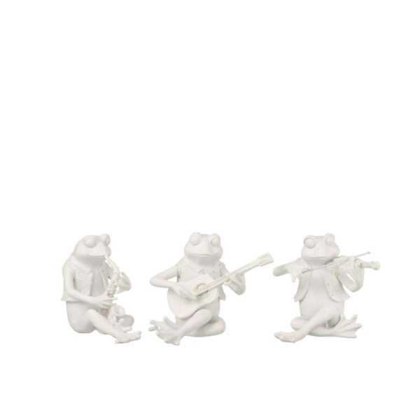 FROG MUSIC SITTING POLY WHITE SMALL ASSORTMENT OF 3