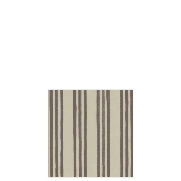 PACK 20 NAPKINS STRIPES PAPER TAUPE/BROWN SMALL