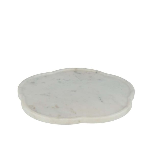 TRAY FLOWER ROTATING MARBLE WHITE