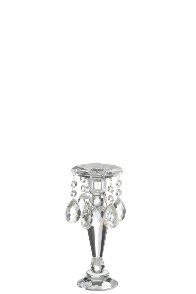 CANDLE HOLDER LOUISE CRYSTAL TRANSPARENT SMALL