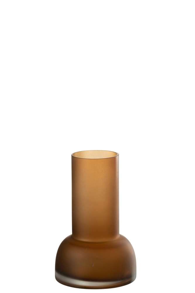 VASE/CANDLEHOLDER YOKO GLASS BROWN SMALL