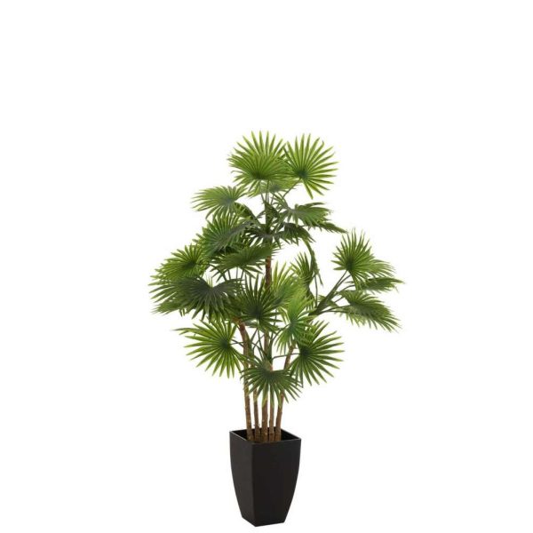 PALM TREE FAN IN POT PLASTIC GREEN