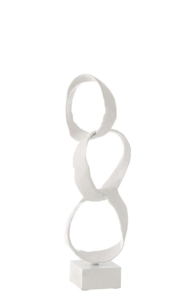 FIGURE RINGS ON FOOT ALUMINIUM WHITE SMALL