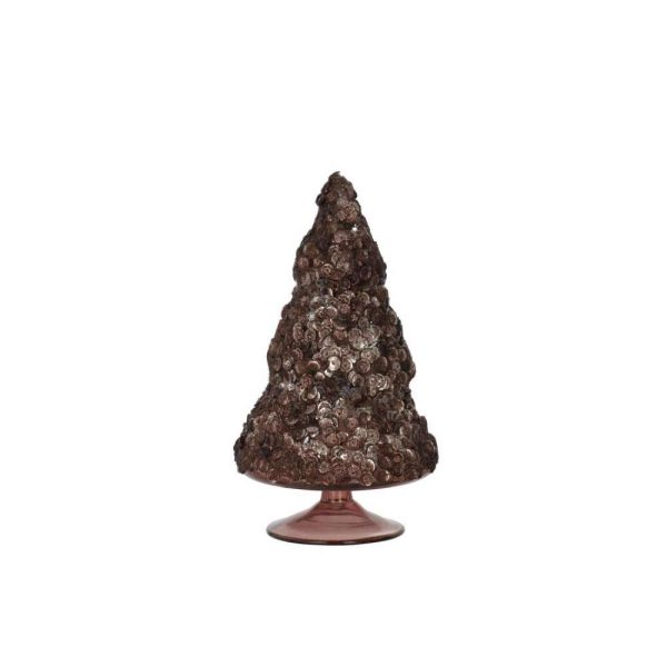 CHRISTMAS TREE SEQUINS SUGAR MATTE DARK BROWN LARGE