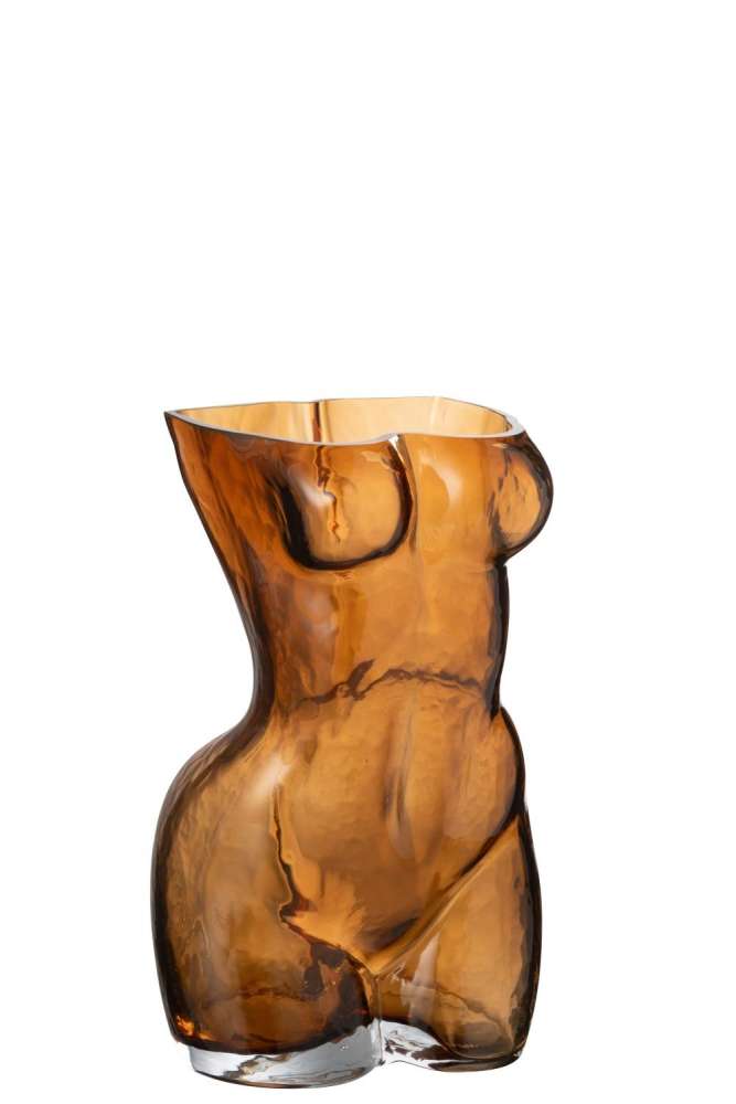 VASE BODY GLASS BROWN LARGE