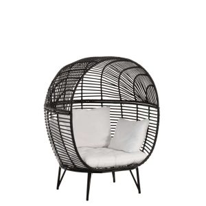 LOUNGE CHAIR OVAL STEEL BLACK