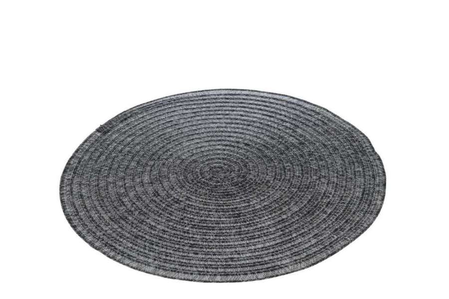 PLACEMAT ROUND BRAIDED BLACK